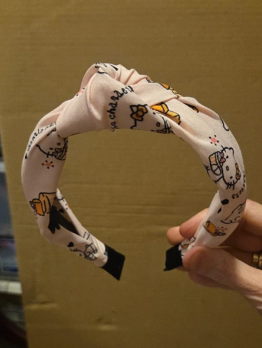 Hello Kitty Pink Patterned Knotted Headband